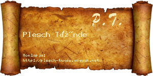 Plesch Tünde névjegykártya